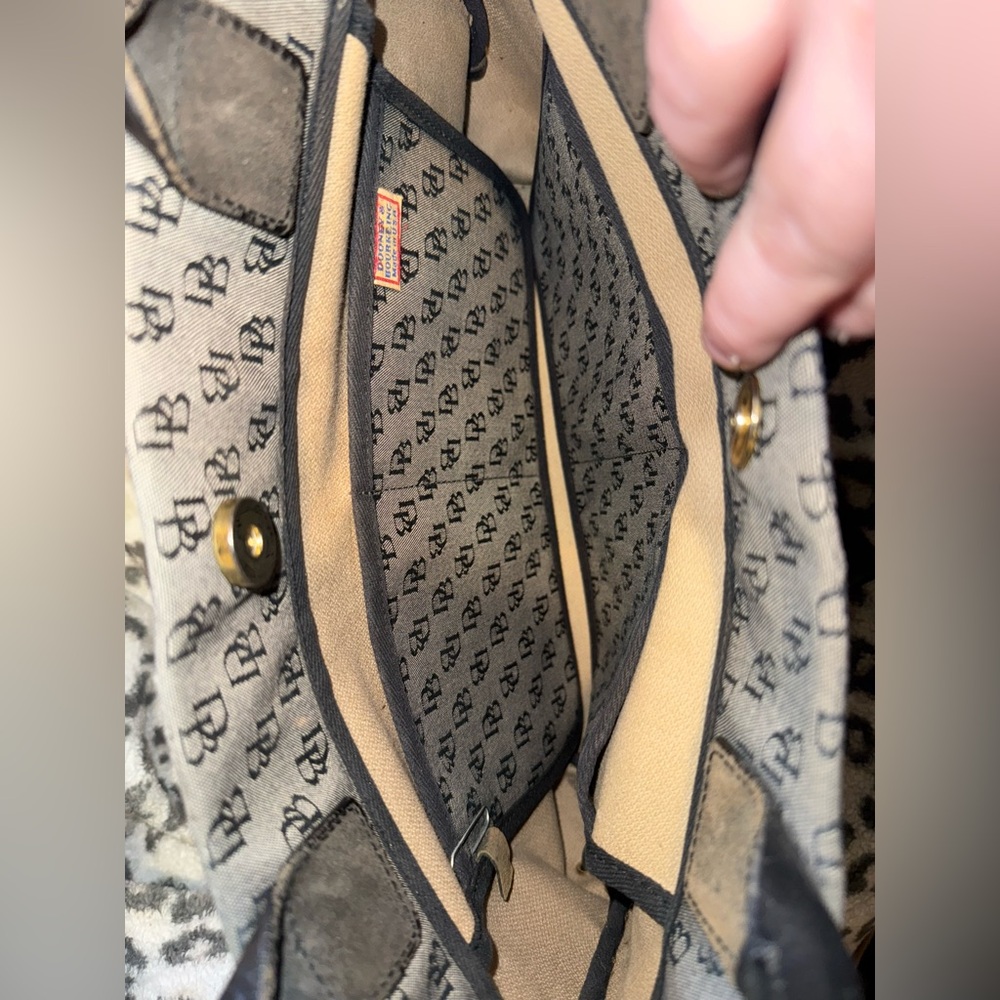 Dooney & Bourke Gray and Black Tote Bag with Monogram Pattern - Picture 8 of 8